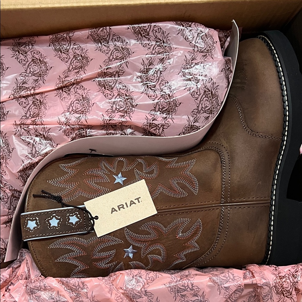 Ariat Women's Star Embellished Brown Ankle Boots